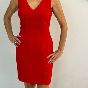 🔥 BEBE Red Bodycon Dress – Size 4 – Perfect Condition – Worn Once & Dry Cleaned